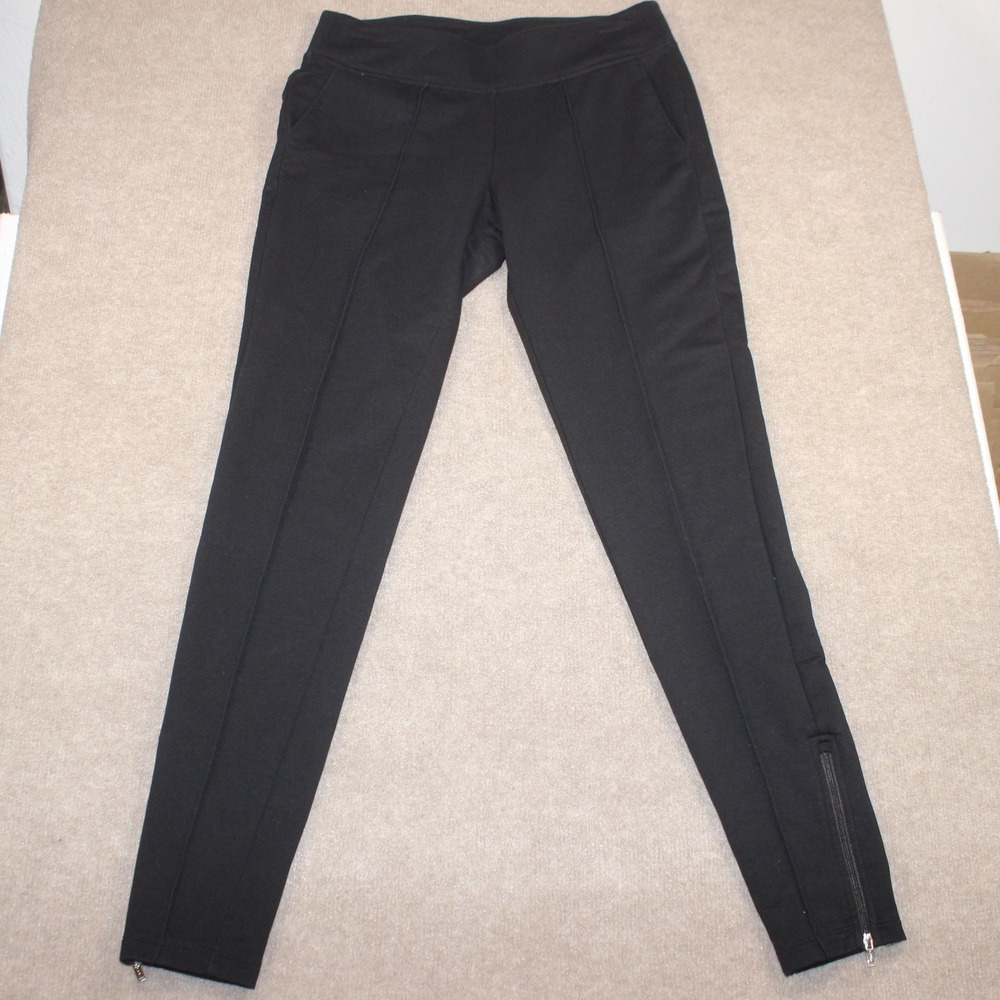 Lauren Ralph Lauren Black Ankle Zip Pintuck Skinny Pants Womens Size S